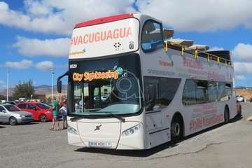La vacuguagua en la explanada de Melenara/TA.